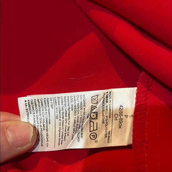 Banana Republic Red Crew Neck Zip-Cuff Blouse, Size Small - Picture 7 of 10